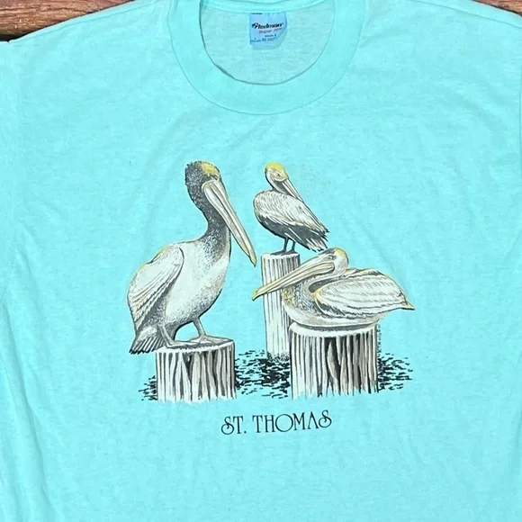 Vintage 80s St Thomas  US Virgin Island Travel Tourism Vacation 1980s Tshirt - Picture 2 of 4